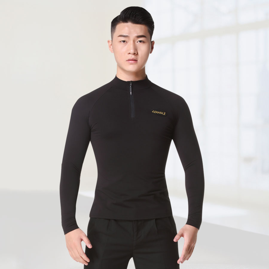 【男长袖拉链字母】丹宝罗拉丁舞国标舞男交谊舞服装摩登舞舞蹈服