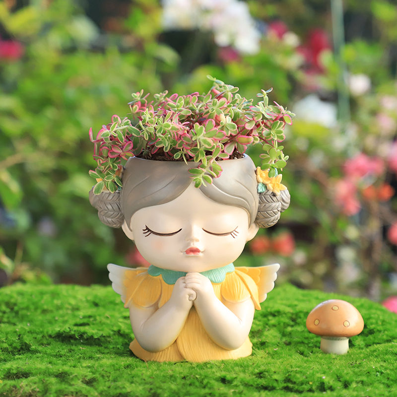 北欧人物头像女孩庭院大口径透气多肉盆栽微景观花园种花仙女花盆