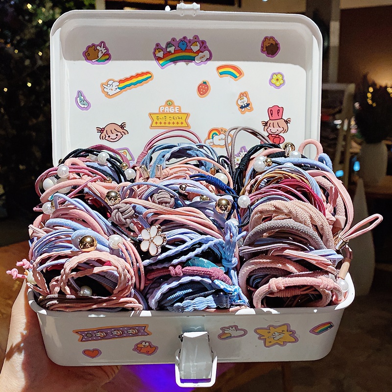 福利抢【50根】高弹力韩版发绳发圈女童不伤发皮筋耐用发绳儿童发饰