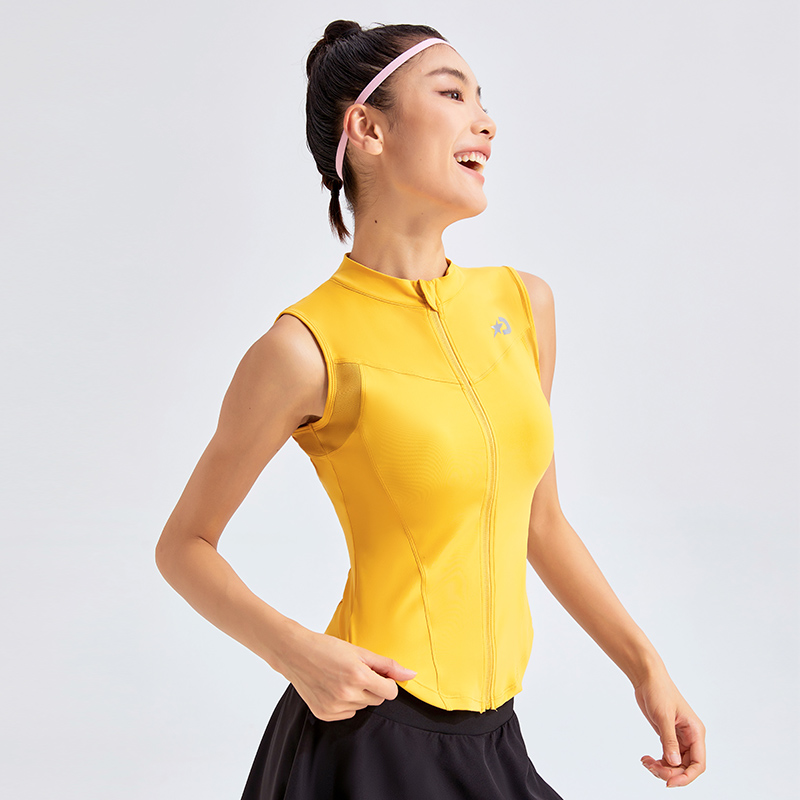 DYISE夏季无袖立领拉链运动女跑步t恤普拉提训练健身衣背心23012