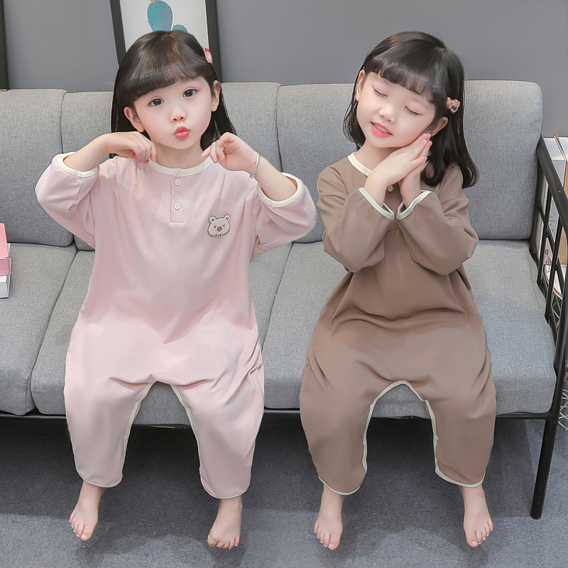 女童连体睡衣春秋季2025新款女孩婴儿宝宝防着凉睡袋秋款儿童爬服