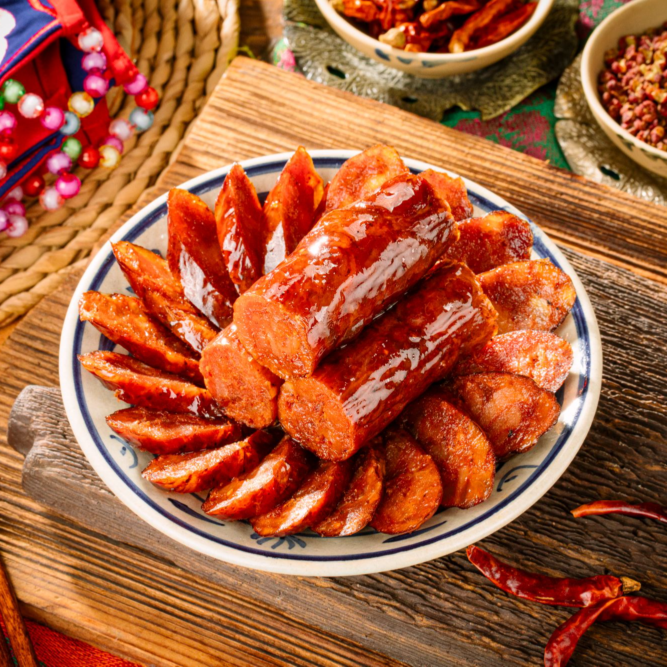 【蜀地寻味】四川特色羌族烟熏麻辣香肠腊肉腊肠地道传统年味