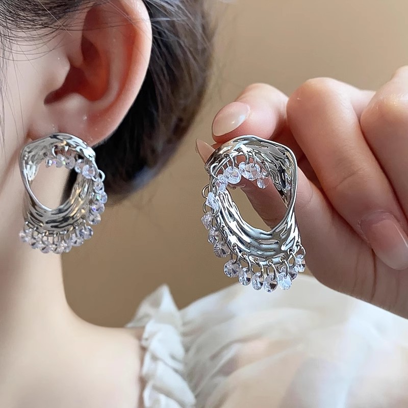 轻奢独特锆石镂空耳环小众设计高级感耳钉新款爆款气质耳饰4469