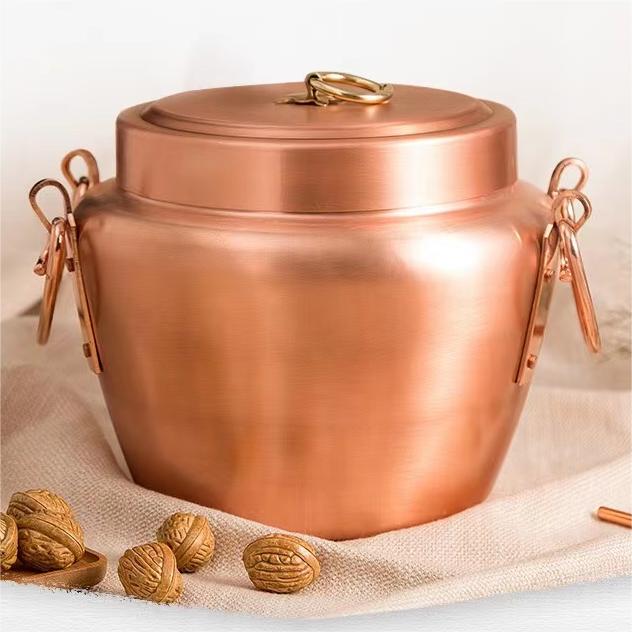 紫铜锅罐锅煮饭双耳铜罐子手工铜饭锅火锅加厚家用野炊葫芦水壶