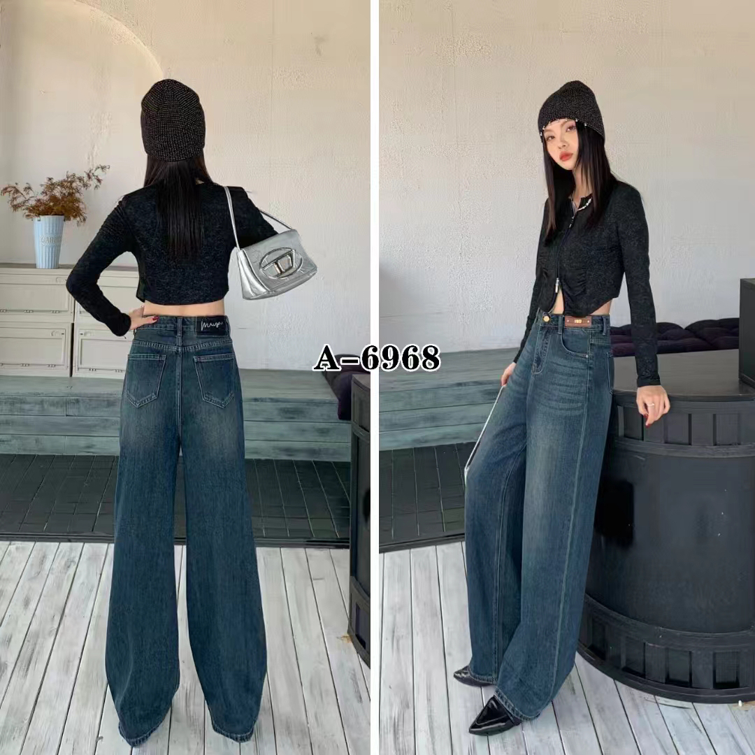 秋季新款直筒阔腿拖地裤6968