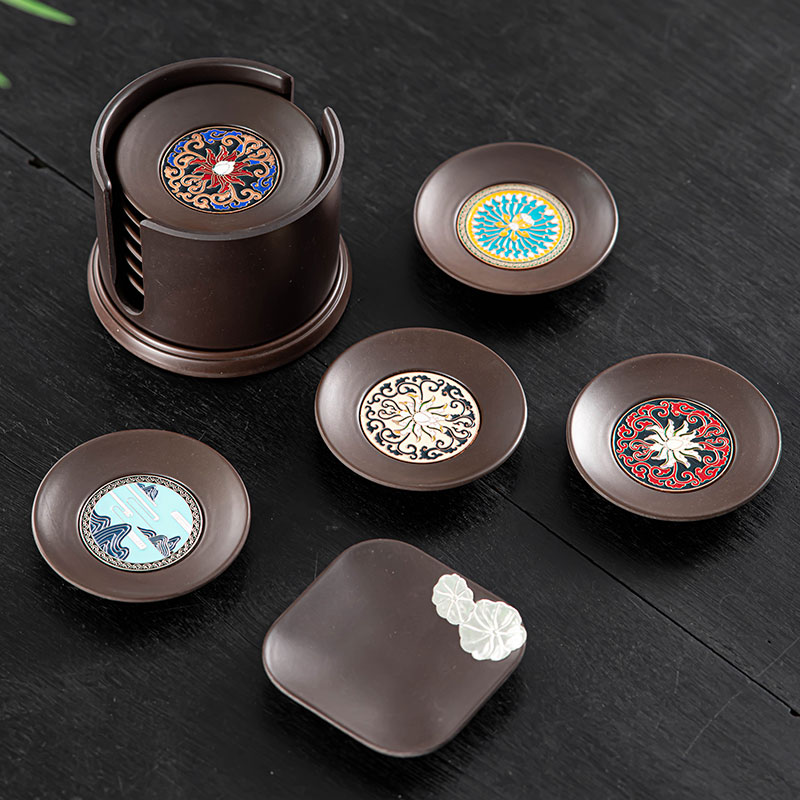 电木杯垫套装茶道隔热垫杯托办公室功夫茶具配件家用防滑防烫杯垫