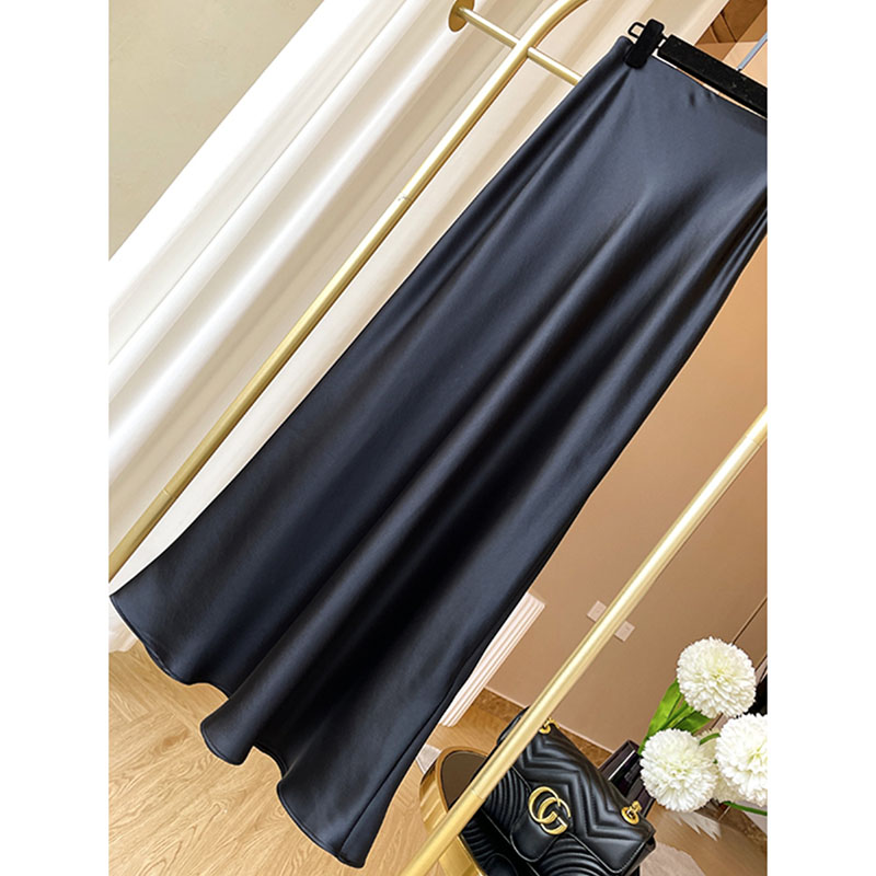 重磅进口三醋酸缎面垂感显瘦气质落地半身长裙铅笔裙女垂感半身裙