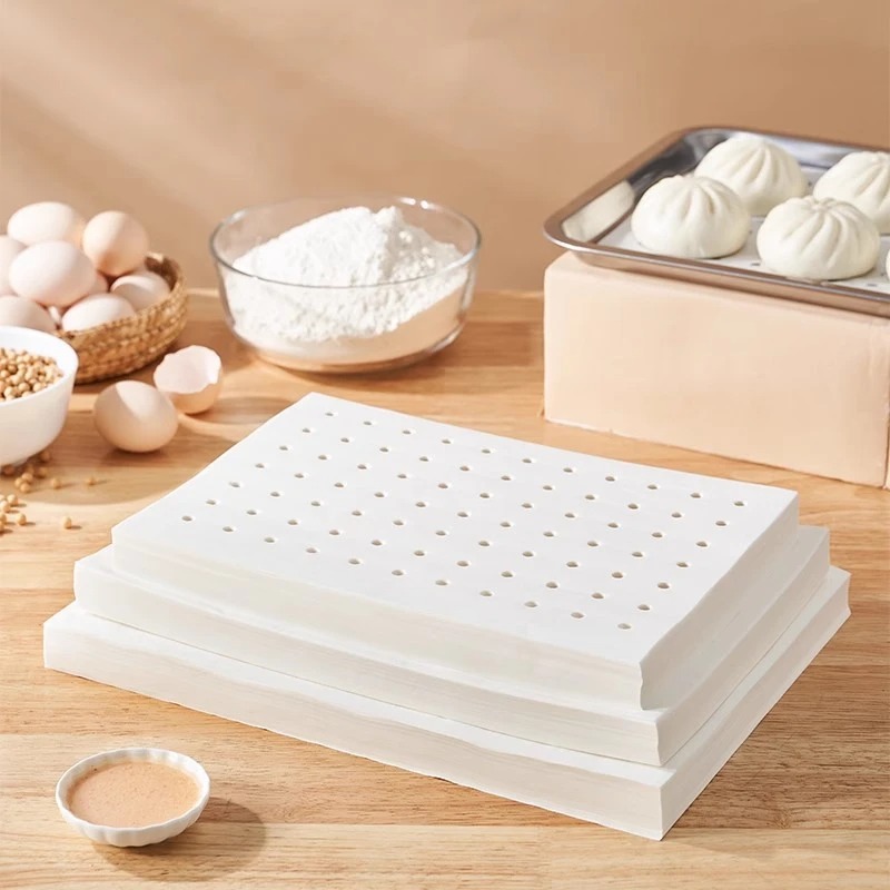 长方形蒸笼纸蒸馒头包子专用家用蒸锅蒸箱笼布油纸垫不粘一次性