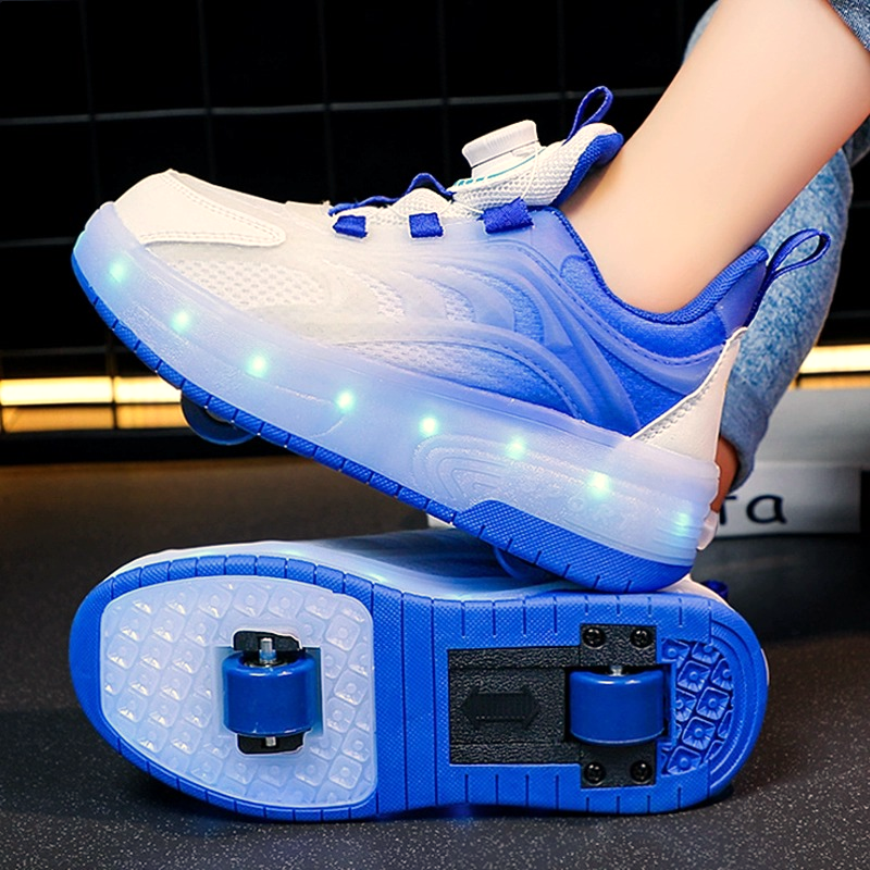 儿童鞋子暴走轮滑鞋新款童鞋男童运动鞋大童学生男孩发光鞋6-12岁