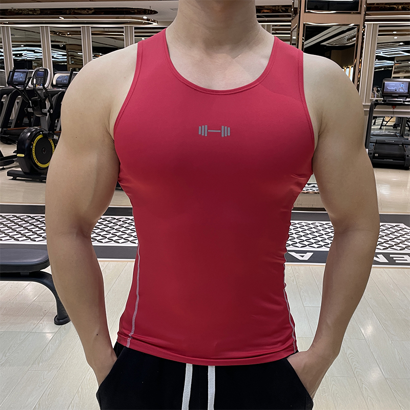 紧身衣男士透气高弹力运动背心跑步健身服吸汗速干衣夏季训练无袖