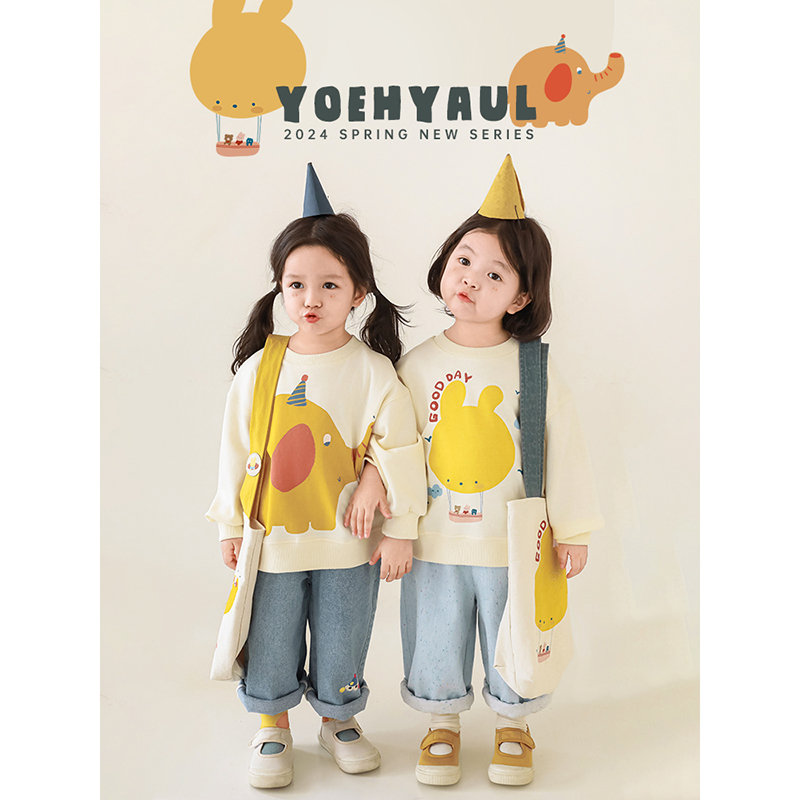 幼悠女童卡通印花卫衣2025春秋儿童洋气可爱宽松休闲上衣潮LN0005