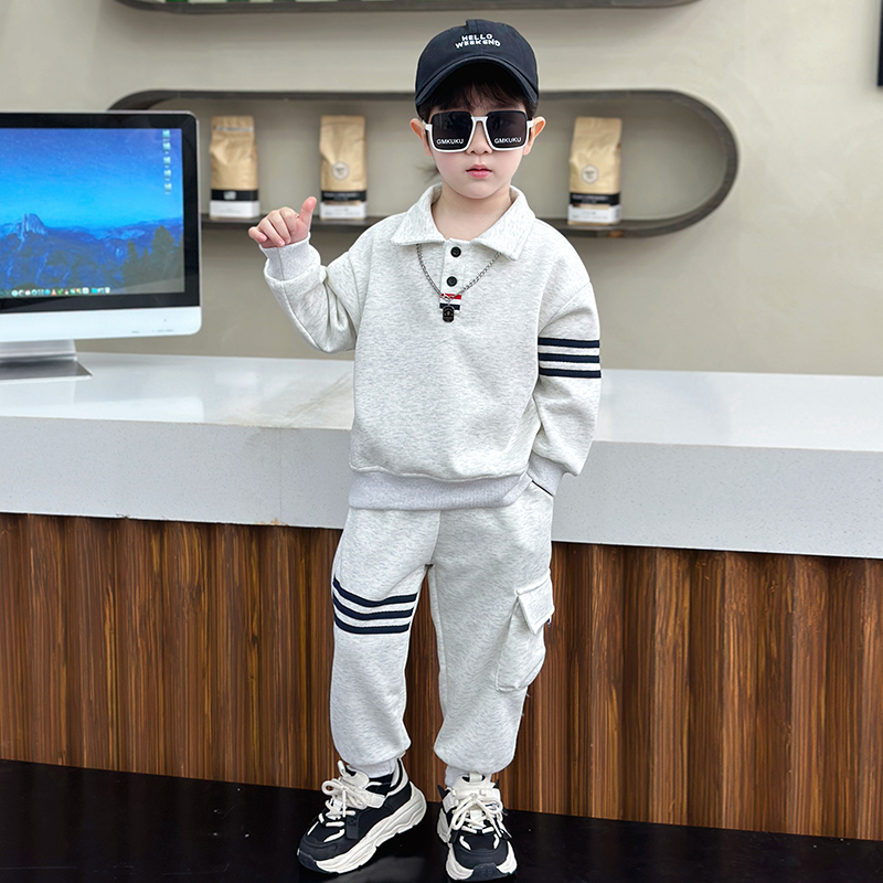 「童熙家」2025新款帅气男孩春秋季运动装男童时髦休闲两件套潮