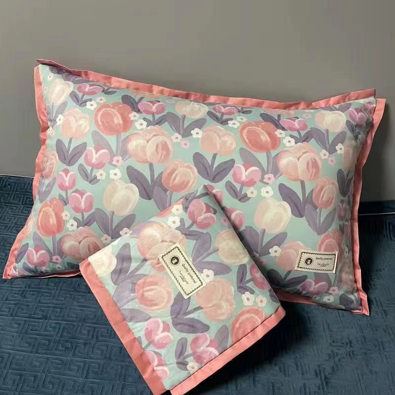 纯棉枕套枕头套纯棉枕套内里绗缝48*74厘米35*55枕套一对装单只装