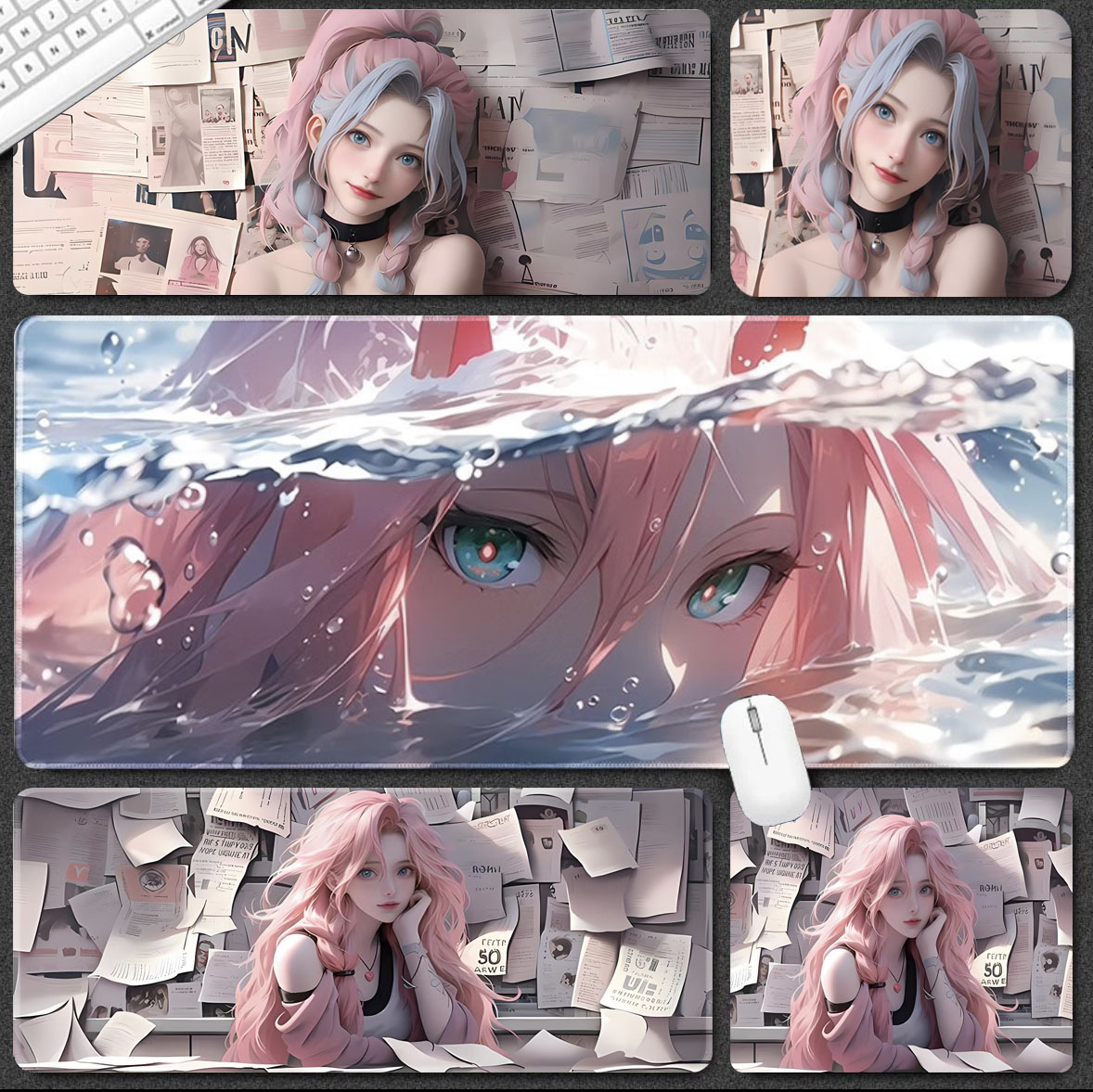 国家队02动漫二次元鼠标垫超大电竞原神鼠标垫电脑键盘滑鼠垫桌垫