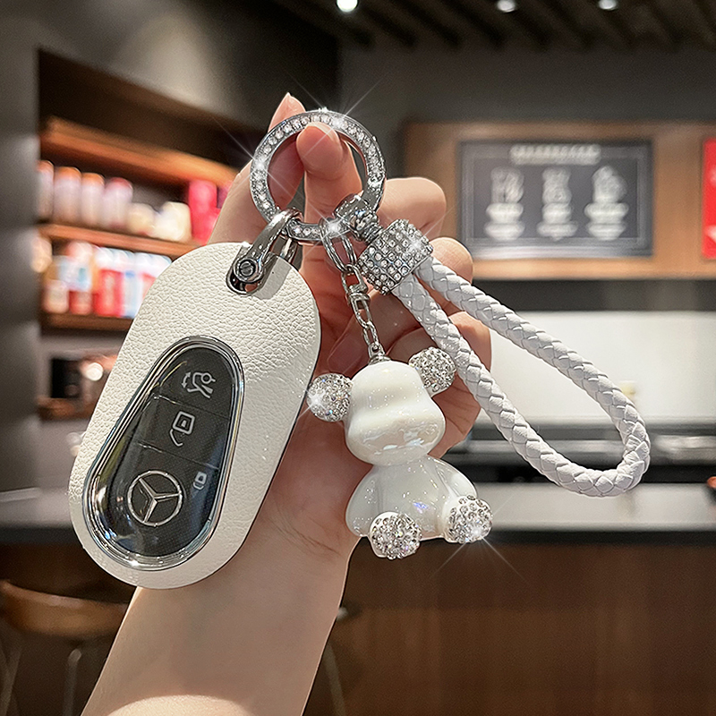奔驰钥匙套23款新C级GLC级C260L/EQS/EQE扣包S级迈巴赫s480壳真皮