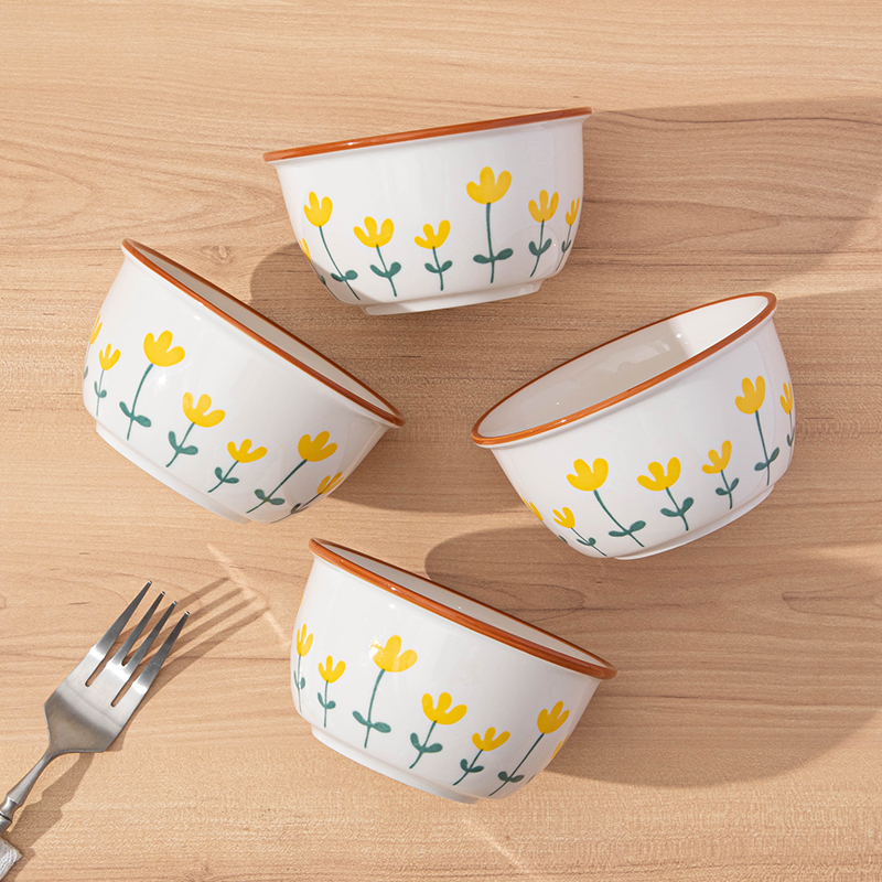 【c玫瑰皇后】4.75英寸米饭碗家用釉下彩新款餐具高颜值复古典雅