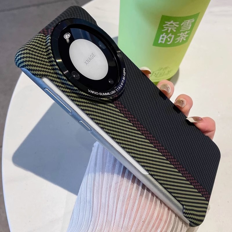无边框超跑碳钎维纹适用华为mate60pro手机壳超薄半包mate60pro+