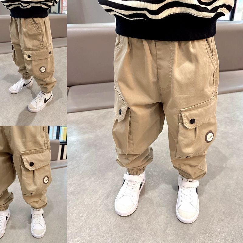 男童工装裤2025春秋新款休闲洋气中小儿童小童时尚运动裤束脚长裤