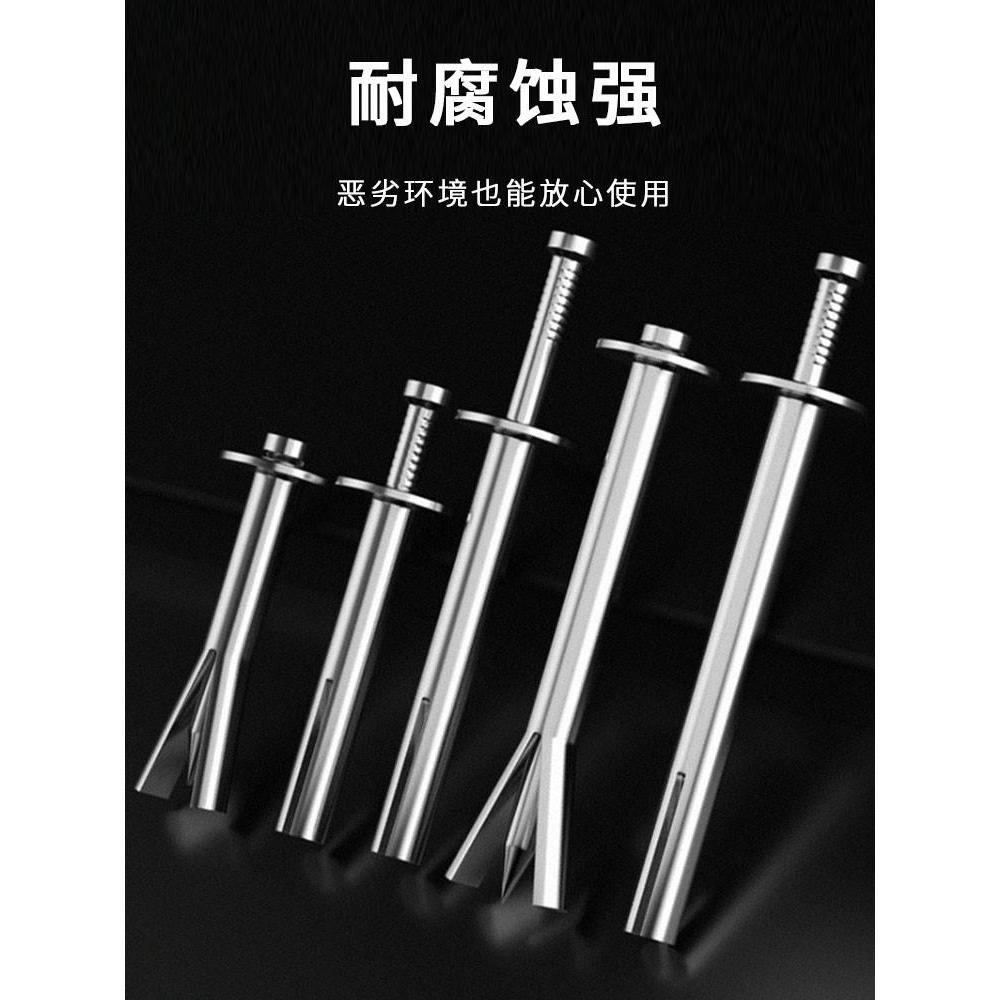 内膨胀螺丝大全爆炸螺栓美式击芯加长打入式敲击式拉爆壁虎膨胀钉