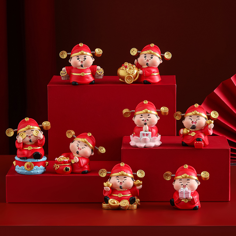 财神爷新年小摆件办公室工位情绪治愈解压神器桌面装饰品生日礼物
