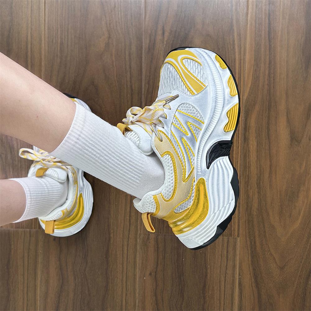 港风厚底增高做旧老爹鞋女夏季新款百搭网面透气运动休闲鞋男