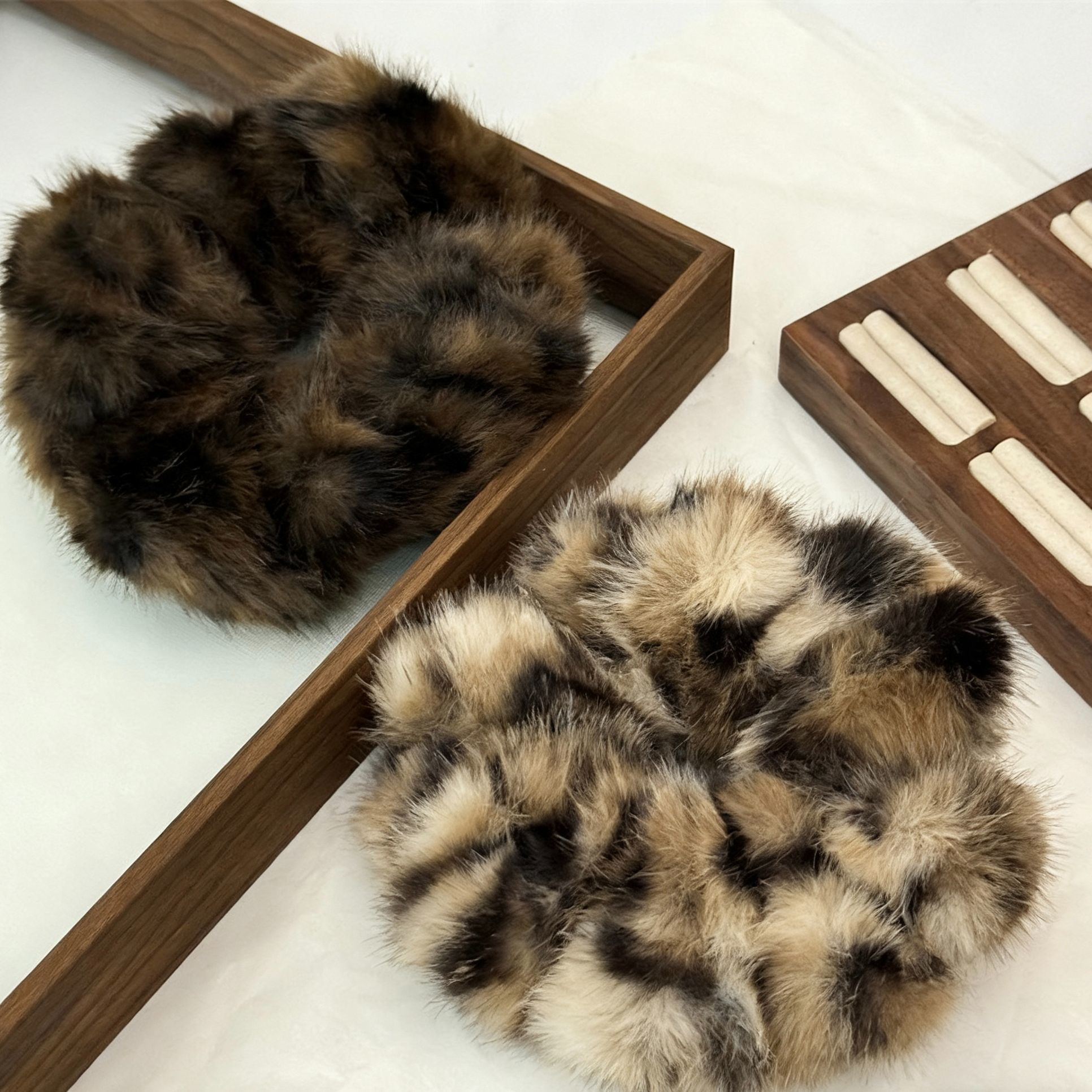 婉之恋简约毛绒豹纹大肠发圈气质扎发头绳高弹力耐用皮筋网红发绳