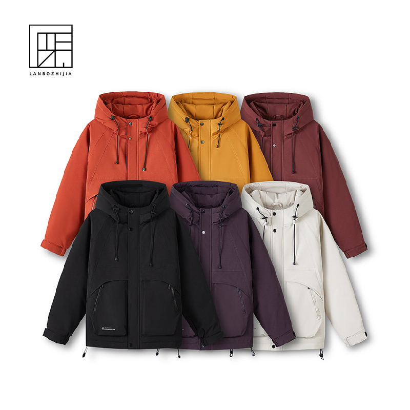 2025秋冬新款百搭休闲宽松情侣彩色连帽青春潮流夹克棉服