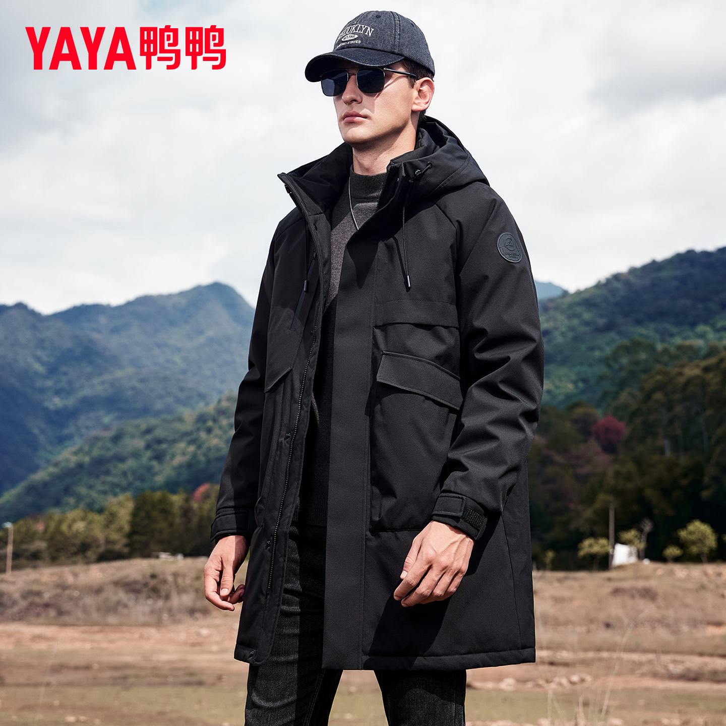 鸭鸭正品情侣款中长款羽绒服女2025冬季新款时尚户外运动防风外套