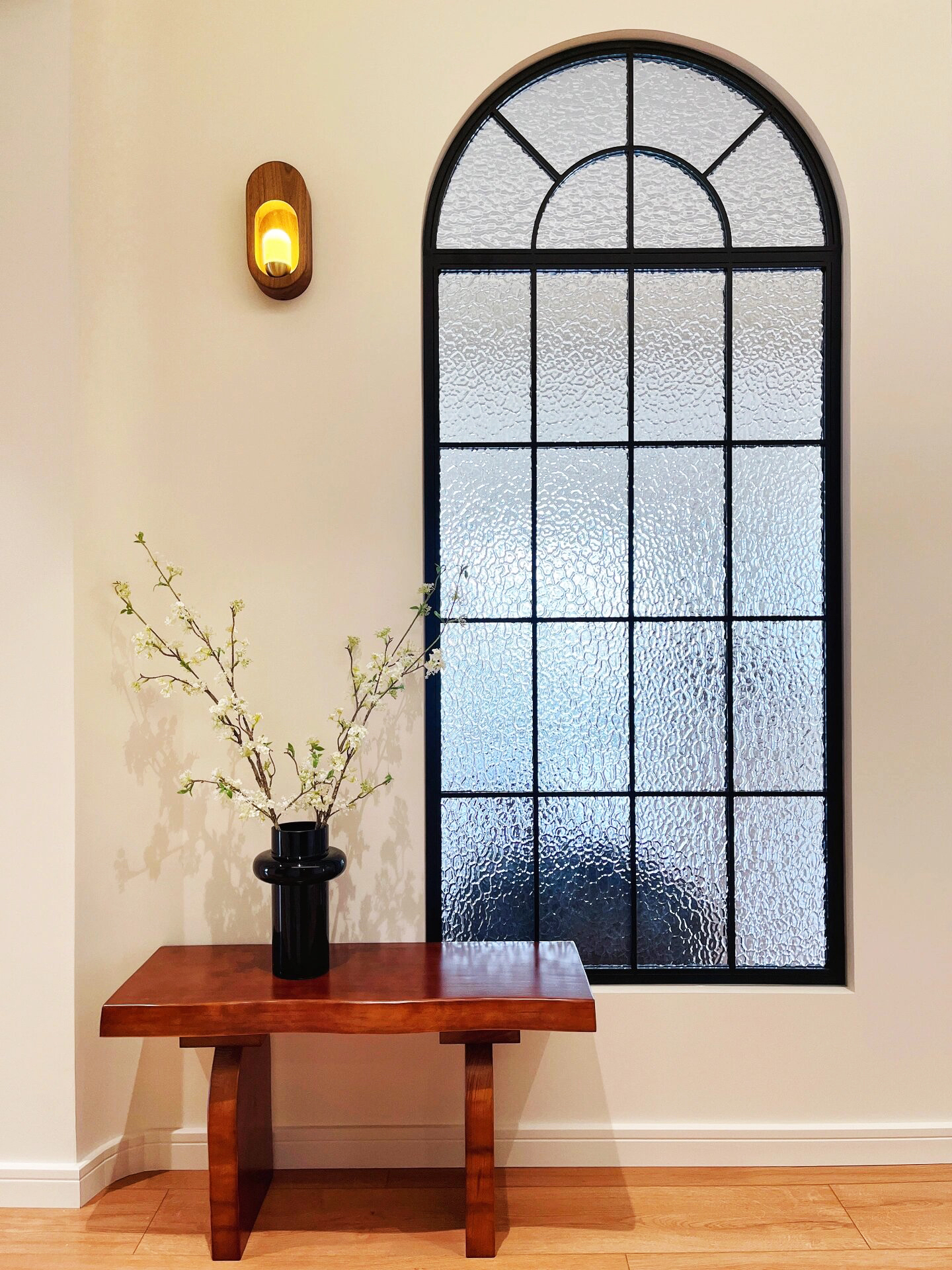 法式铁艺玻璃屏风客厅奶油风复古隔断假窗户创意拱门玄关遮挡装饰