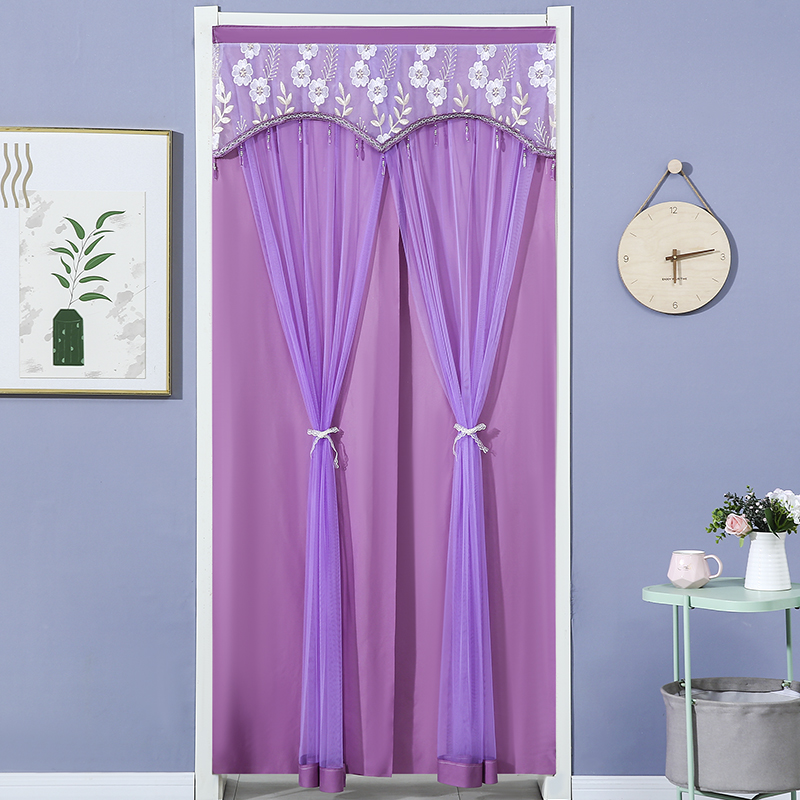 隐私防蚊门帘四季通用防蚊纱帘卫生间厨房遮挡帘蕾丝隔断装饰门帘