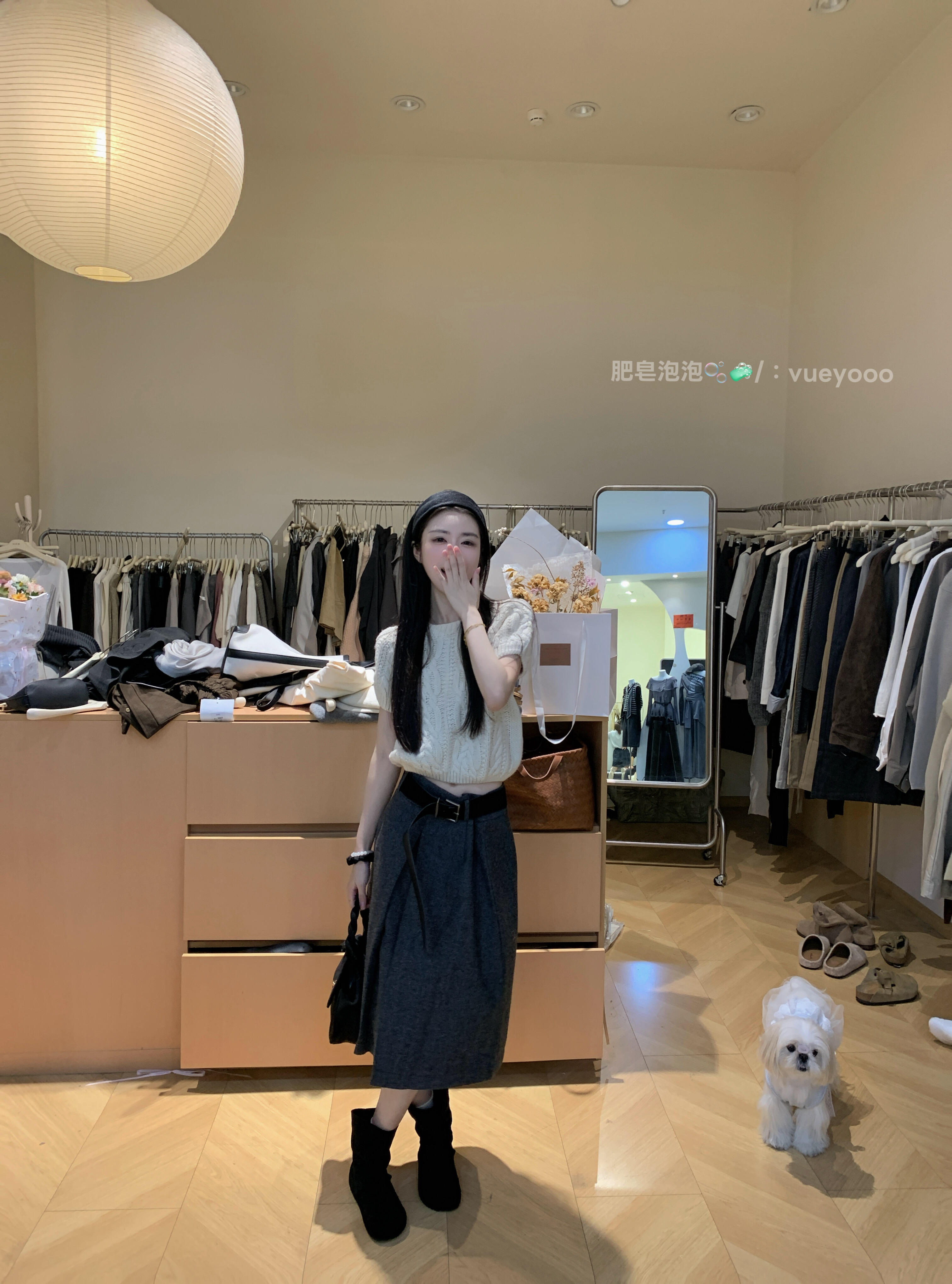 韩国chic早秋新款法式高级感麻花纹软糯短袖针织上衣女百搭半身裙