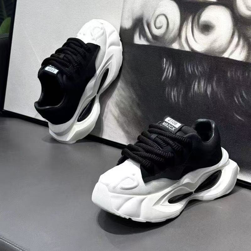 欧伦啄木鸟男鞋低帮厚底休闲鞋2025鞋子男款运动板鞋增高老爹潮鞋