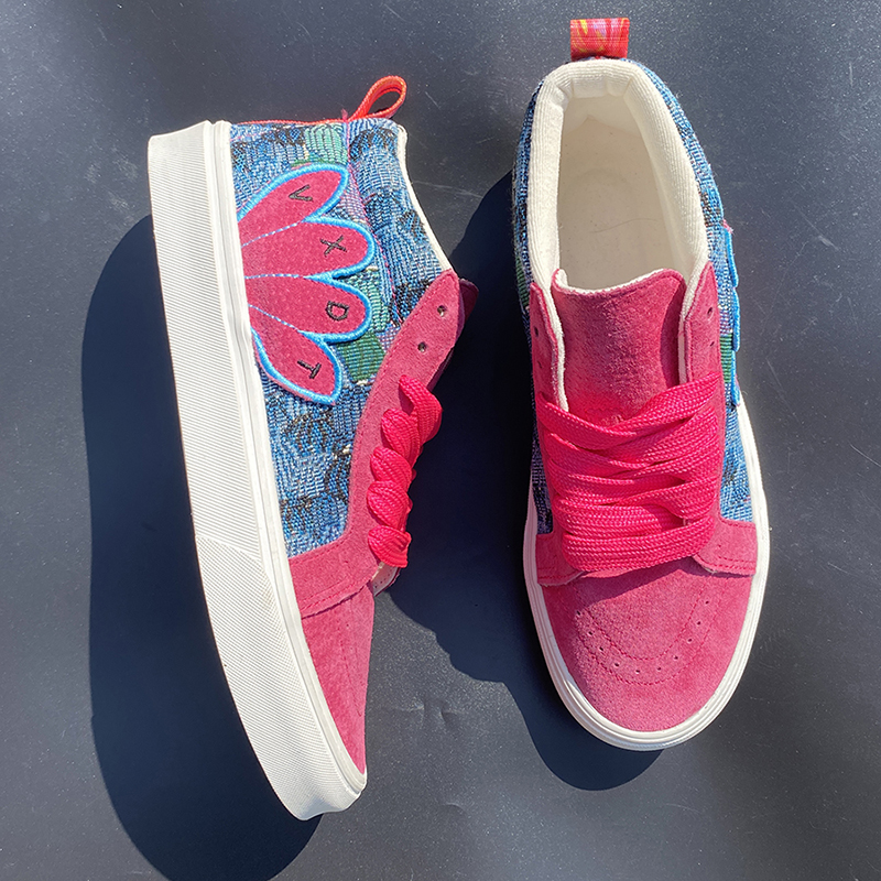 拼色低帮春季透气高帮女鞋子男鞋韩版帆布鞋夏季小众运动帆布鞋