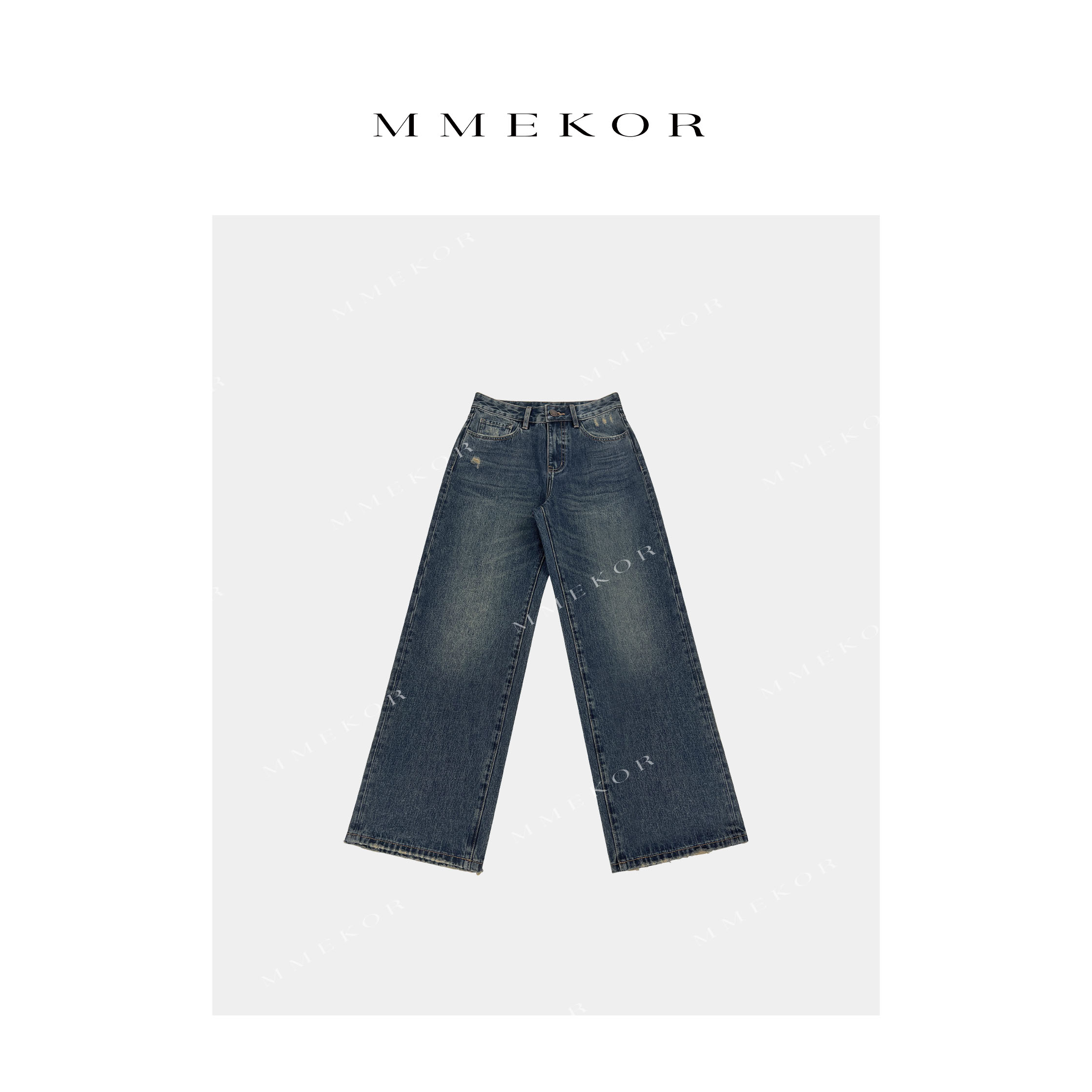 MMEKOR“冈山仔裤”2025新款普赛克丹宁时尚牛仔裤 79917