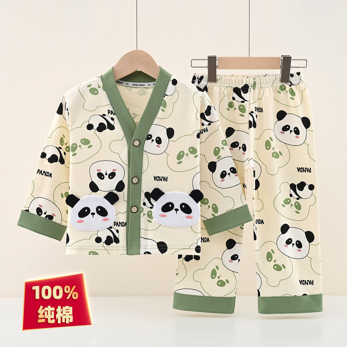 100%纯棉睡衣柔软亲肤排湿吸汗卡通风男童家居服舒适家居服秋季