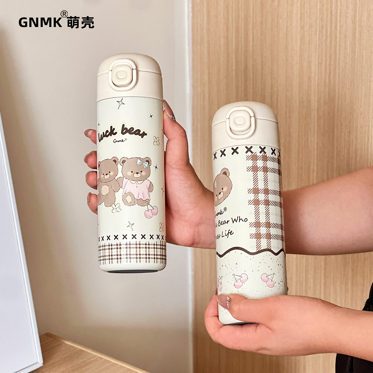 304不锈钢保温杯大容量水杯卡通小熊高颜值女学生直饮杯子2025新