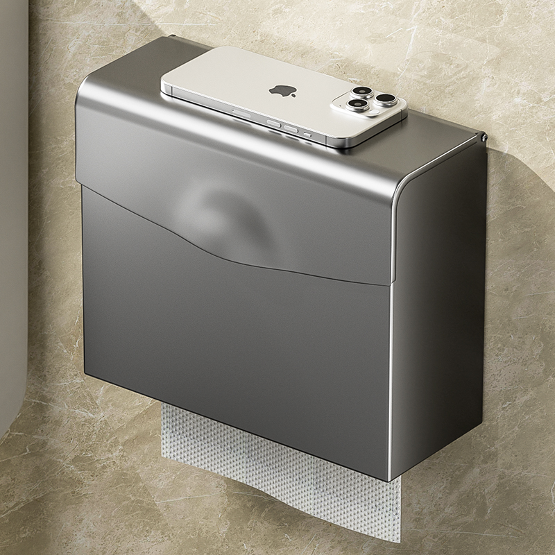 卫生间擦手纸盒壁挂式免打孔酒店厕所商用不锈钢抹手纸架抽纸巾盒