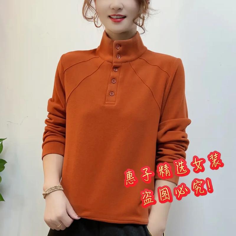 2025秋冬新款加厚保暖半高领打底小衫气质减龄休闲女士长袖上衣