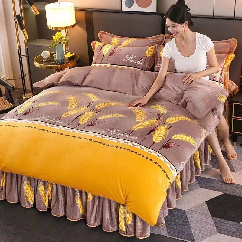 【牛奶绒四件套】秋冬加绒保暖双面绒四件套被套床上用品四件套