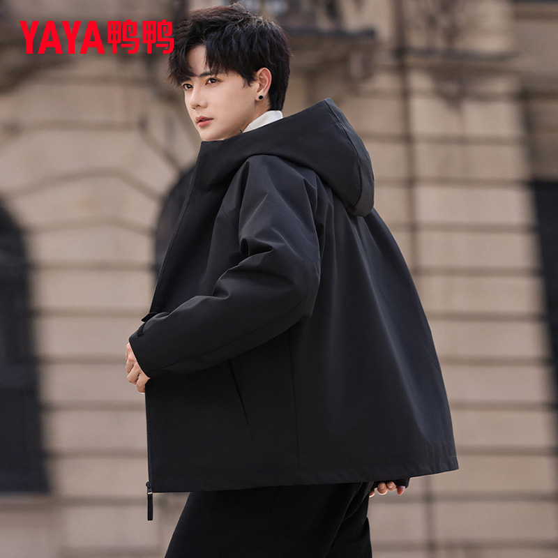 【鹅绒】鸭鸭户外羽绒服男士秋冬季短款防风防水轻薄保暖夹克外套