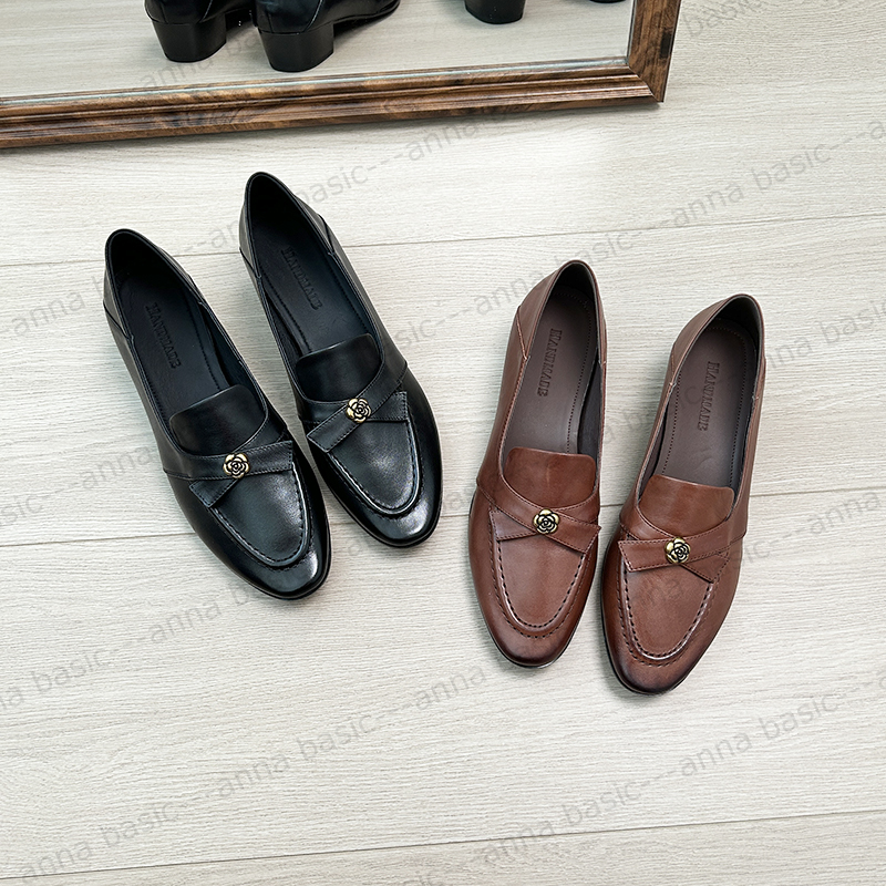3cm/1941牛皮圆头粗跟单鞋女春秋百搭复古乐福鞋英伦小皮鞋真皮