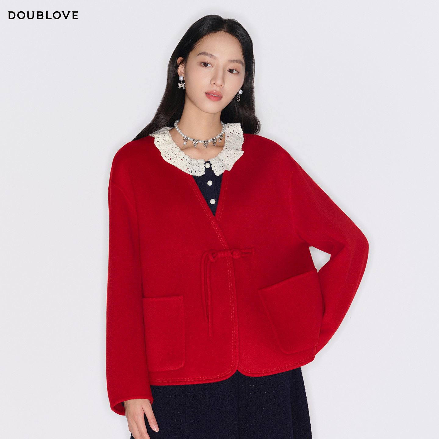 【轻暖双面呢】新中式氛围感羊毛大衣含羊绒DOUBLOVE贝爱26春新款