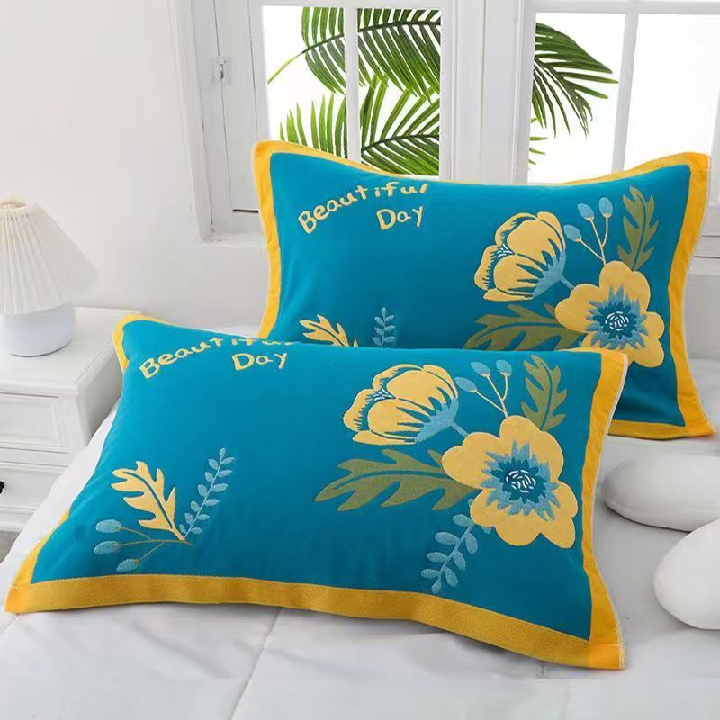 两条装多层加厚新款成人枕巾一对装52*78高档柔软透气吸汗枕头巾