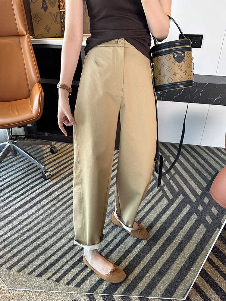 宽松九分休闲裤女夏季新款高腰显瘦百搭九分阔腿裤子直筒休闲裤