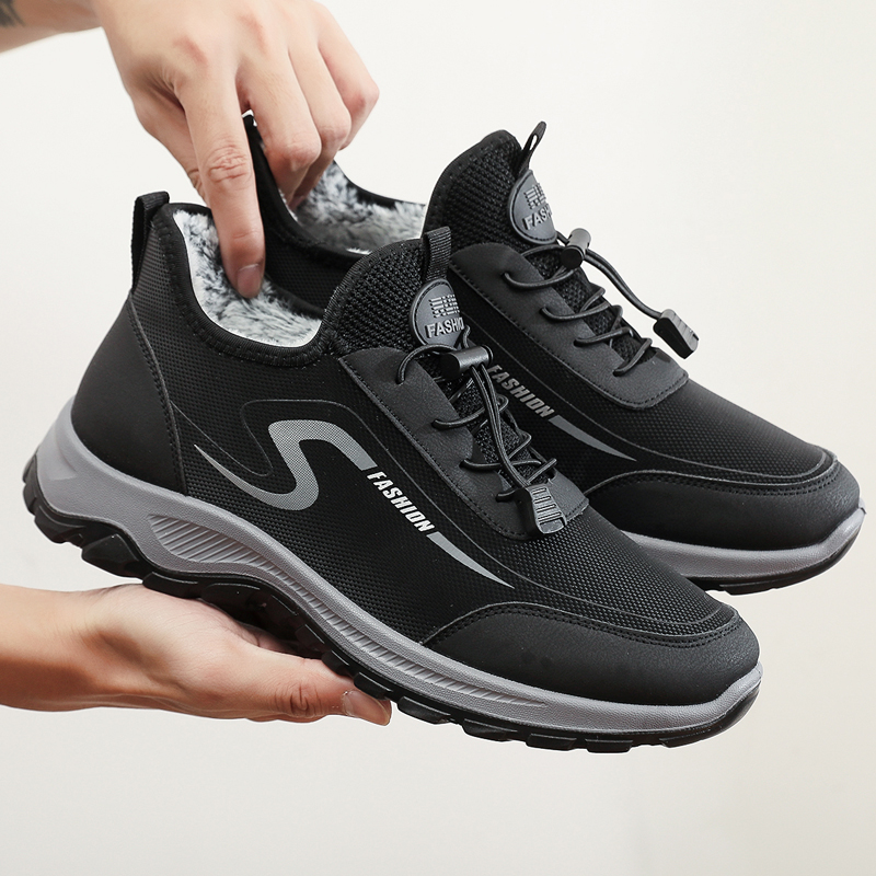 冬季老北京布鞋防滑软底休闲中老年男棉鞋加绒加厚保暖情侣男棉鞋