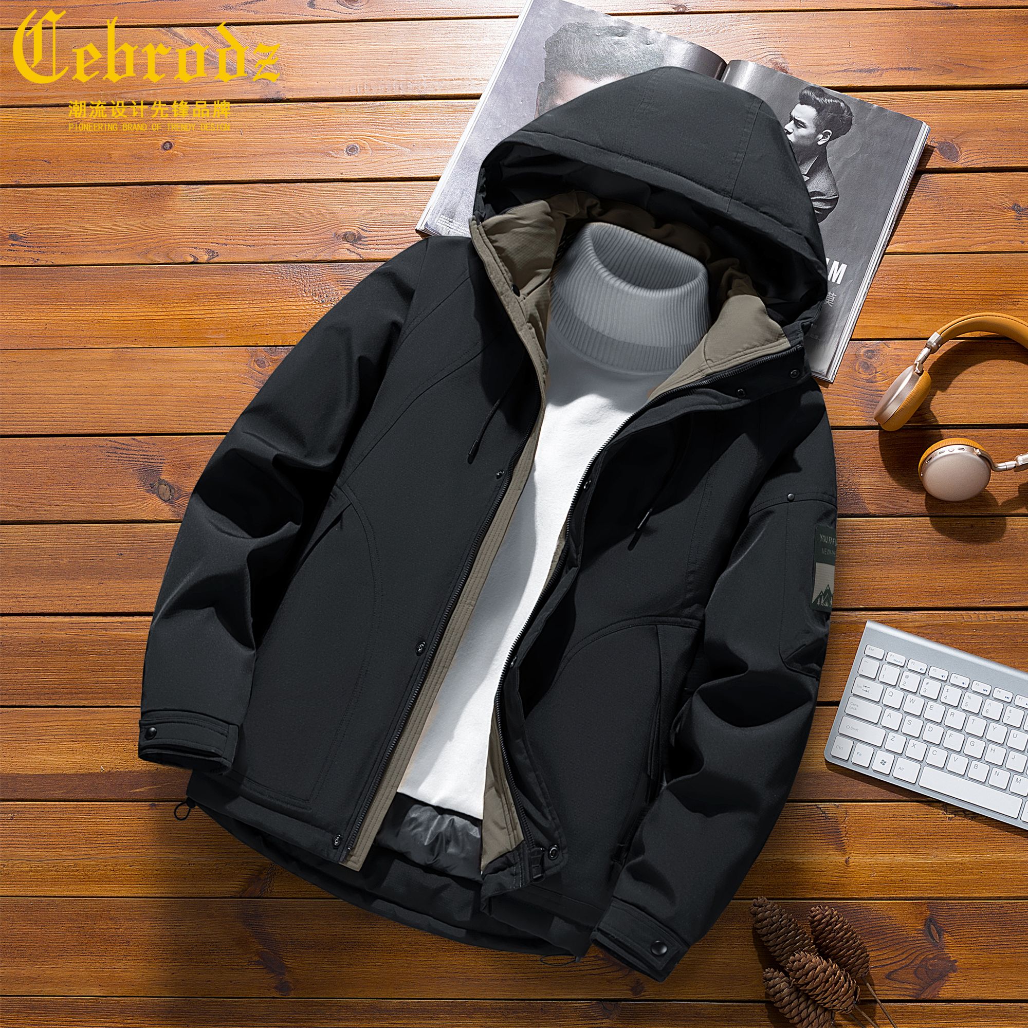 法国Cebrodz爸爸装旗舰款羽绒服中年男士短款鸭绒保暖休闲外套潮
