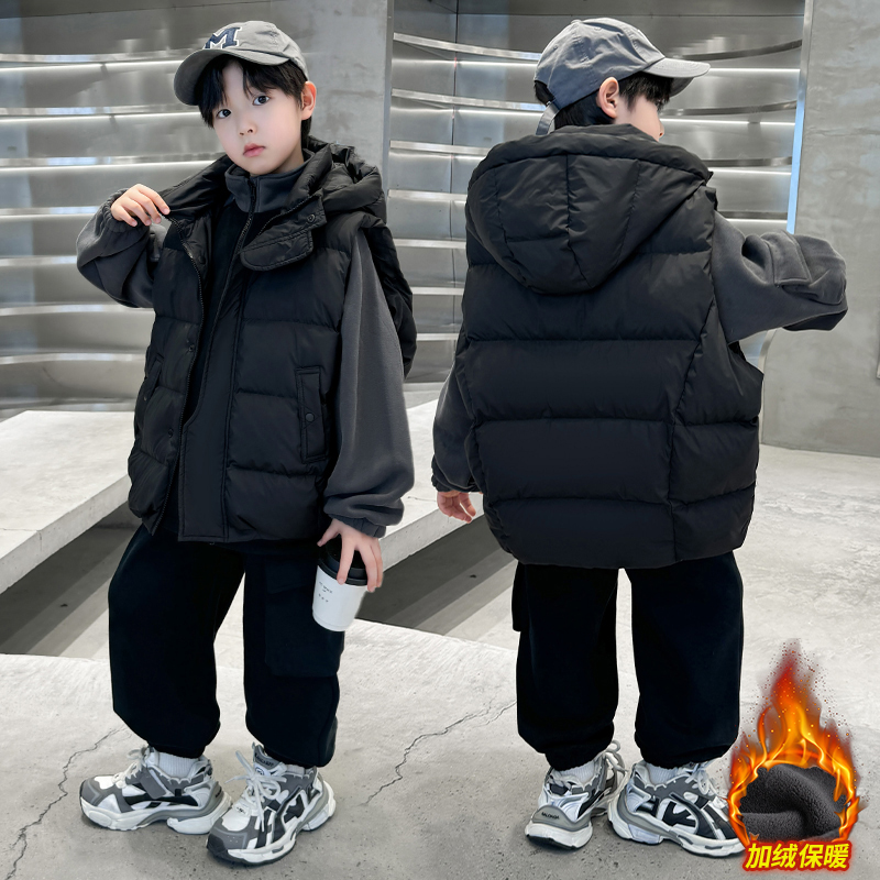 儿童装冬装棉马甲2026新款男童秋冬款男孩冬季套装外穿加厚棉马夹