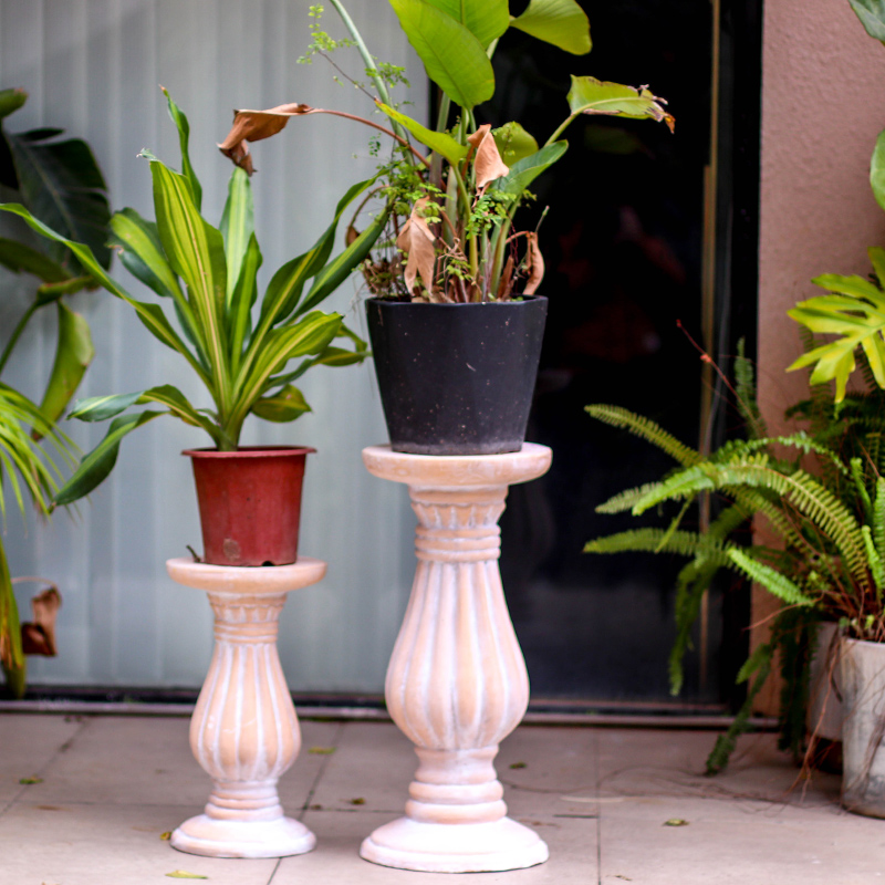 花盆底座高脚户外庭院花园阳台装饰布置落地室外造景摆件复古花架