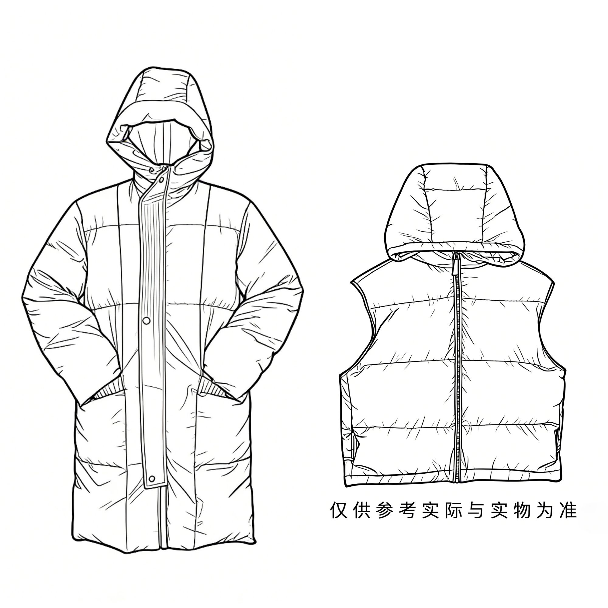 璇之恋·王璇·中长款羽绒外套/羽绒马甲/（9O白鹅绒）·王璇原创设计