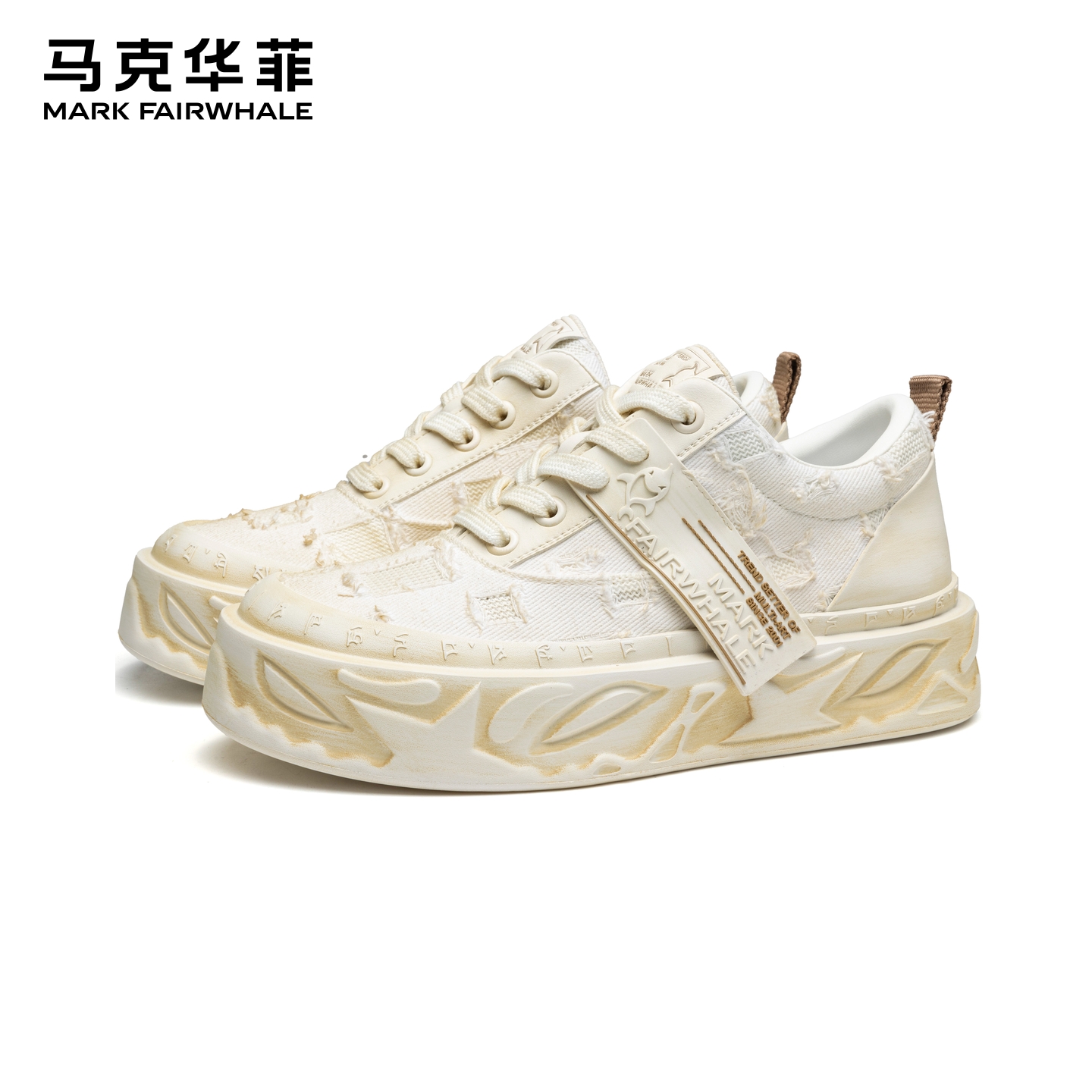 马克华菲秋季透气板鞋2025新款爆款潮流百搭休闲鞋男款厚底增高鞋